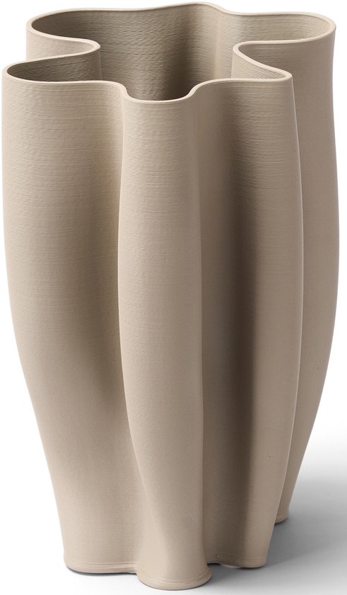 Studio RAR Vaas Oaken Large - Keramische vaas - 3D Geprint - Taupe