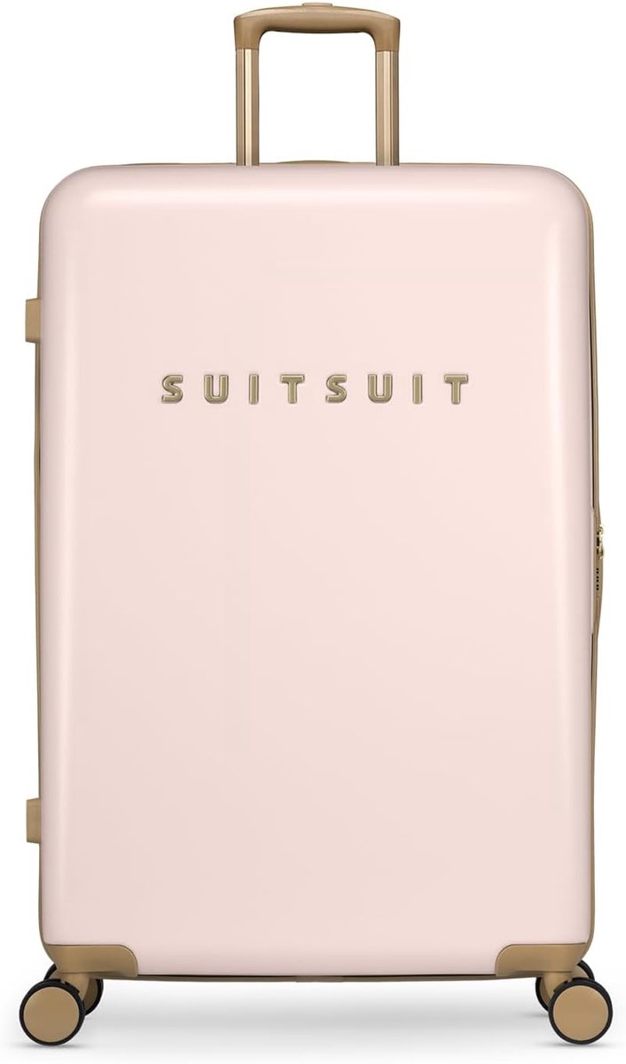 SnelShoppen - Grote Reiskoffer Lichtgewicht - Hardcase Reisbagage met 4 Wielen - Veilig TSA Combinatieslot - Fusion Roze Parel - Ideaal voor Vakantie