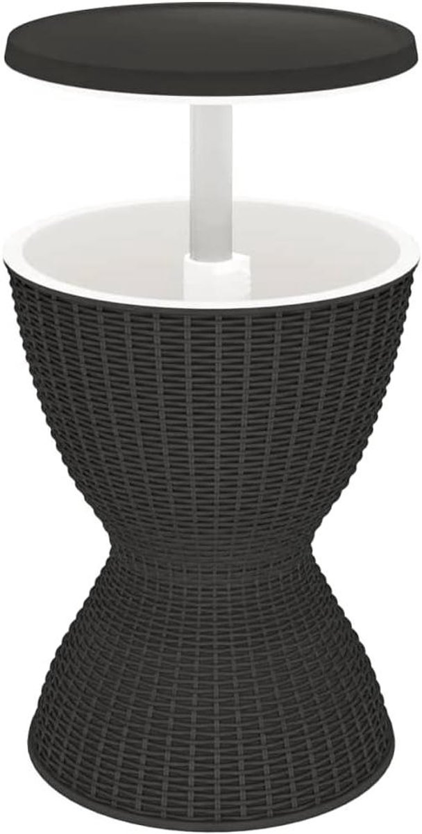 Tafel met ijskoeler - Koelbox bijzettafel - Buitenfeesten organiseren - 3-in-1 functie - 48 x 57 x 48 cm - Zwart