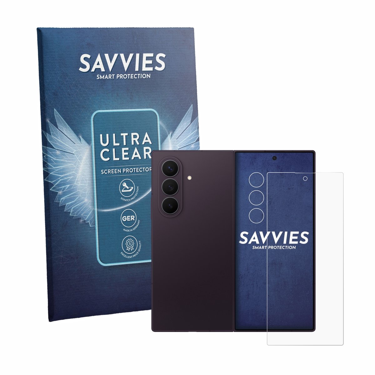 Savvies - Screenprotector voor Samsung Galaxy Z Fold 8 Ultra (Voor+Camera) - Folie Beschermfolie transparant 18 Stuks