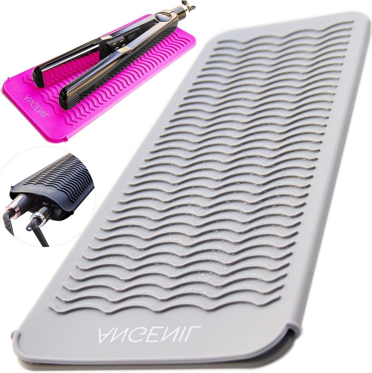 Hittebestendige Mat - Styling Tool Tas - Haar Styling - Veilig Opbergen - 28.7 cm - Grijs