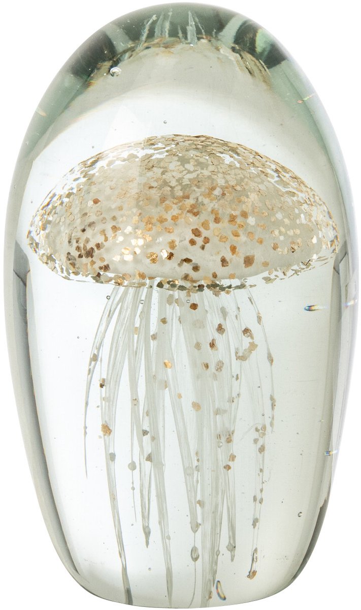 J-Line presse-papier Kwal - glas - wit/goud - small