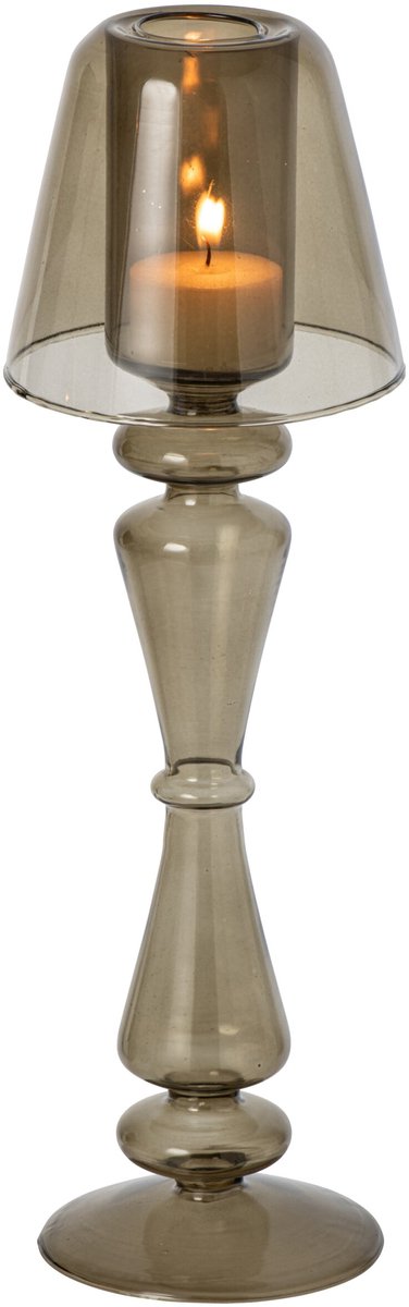 J-Line theelichthouder Vintage - glas - olijfgroen - large