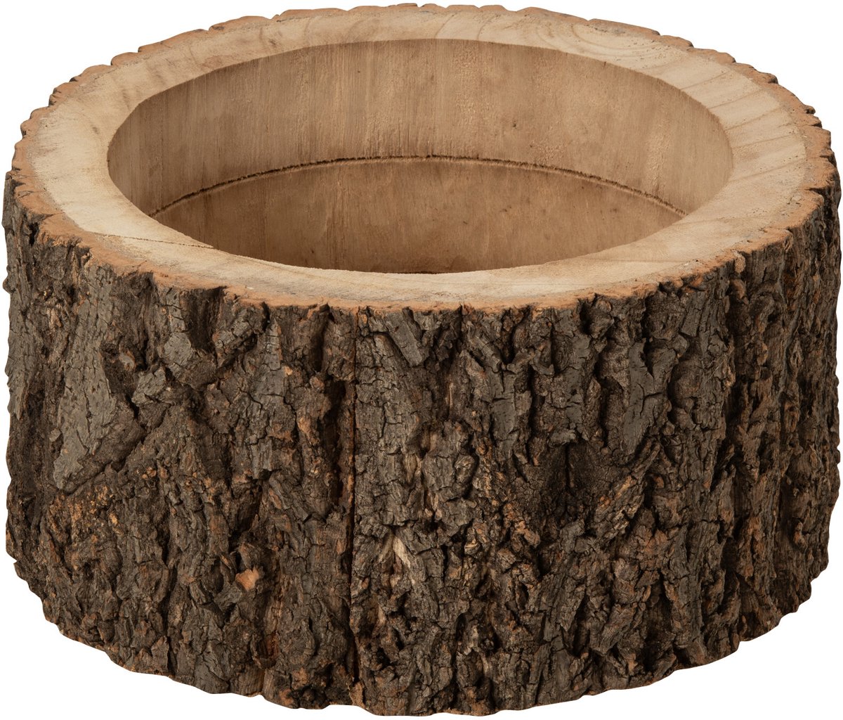 J-Line bloempot Boomstam - hout - naturel - medium