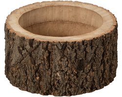 J-Line bloempot Boomstam - hout - naturel - medium