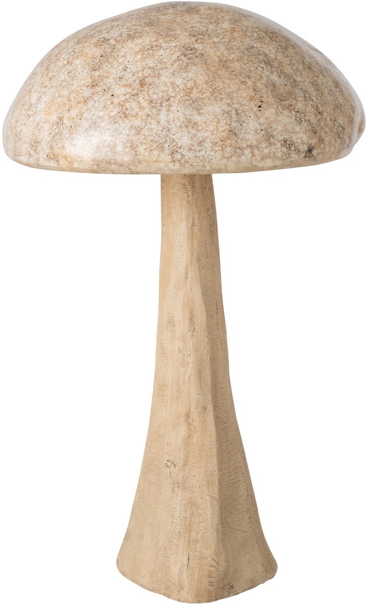 J-Line decoratie Paddenstoel - magnesium - beige - small