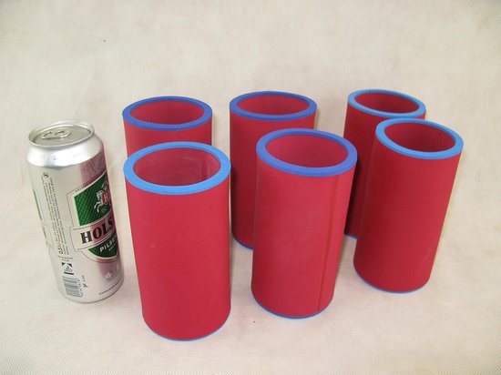 Set van 6 Bierkoelers voor 0.5L Blikjes - Hoogwaardige Neopreen Fleskoelers — afbeelding 2