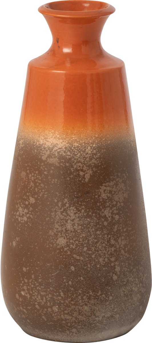 J-Line Vaas - keramiek - oranje/donkerbruin