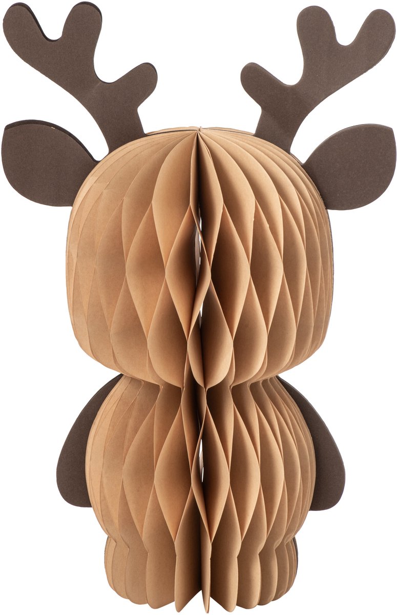 J-Line decoratie Rendier - papier - camel/donkerbruin - large