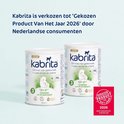 Twee blikken Kabrita geitenmelkflesvoeding, met "Gekozen Product Van Het Jaar 2026" sticker.
