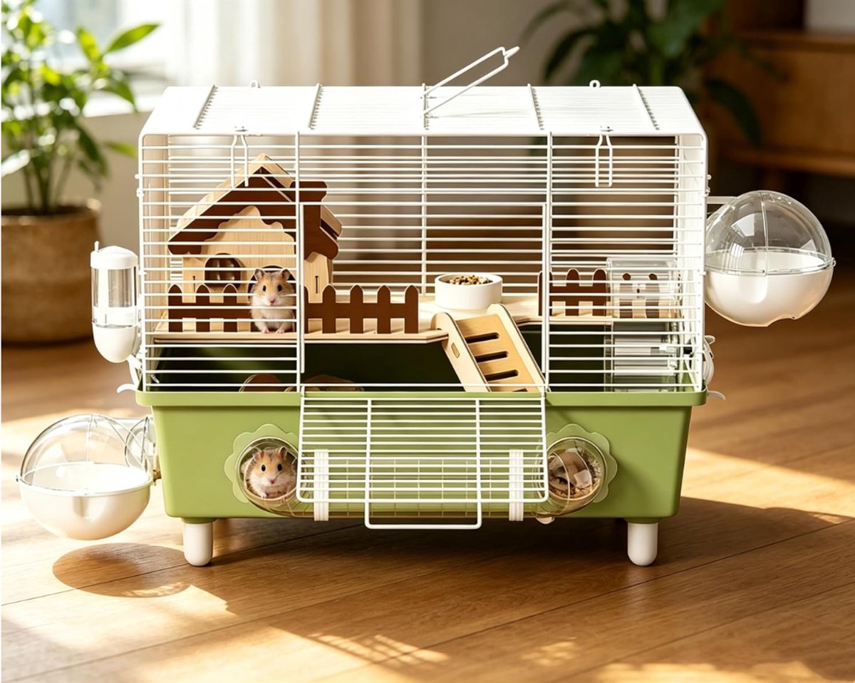 SP® Hamsterkooi - Hamster Kooien - Knaagdierenkooi - Lichtgroen - 10cm x 10cm x 10cm