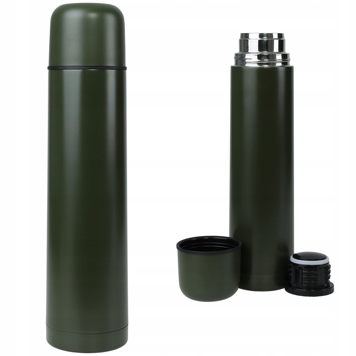 Mil-Tec Thermos RVS 1L Olive met Mok - Ideaal voor Outdoor