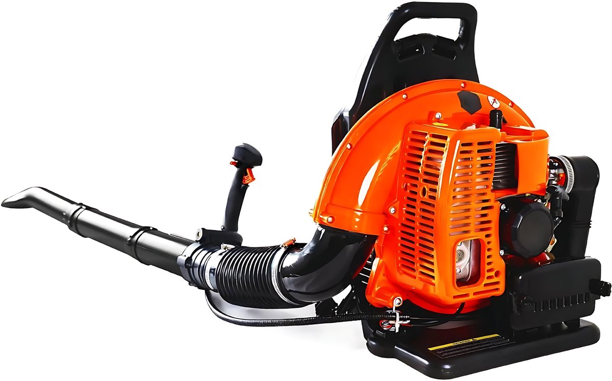 Bladblazer - Rugzakmodel, krachtig 2-takt motor, geschikt natte bladeren, vuil en sneeuw - voor tuin of gazon - Oranje