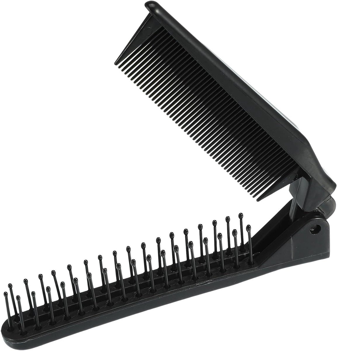 Opvouwbare Haarkam - Mini Kam - Styling Onderweg - Compact Ontwerp - 14 cm - Zwart