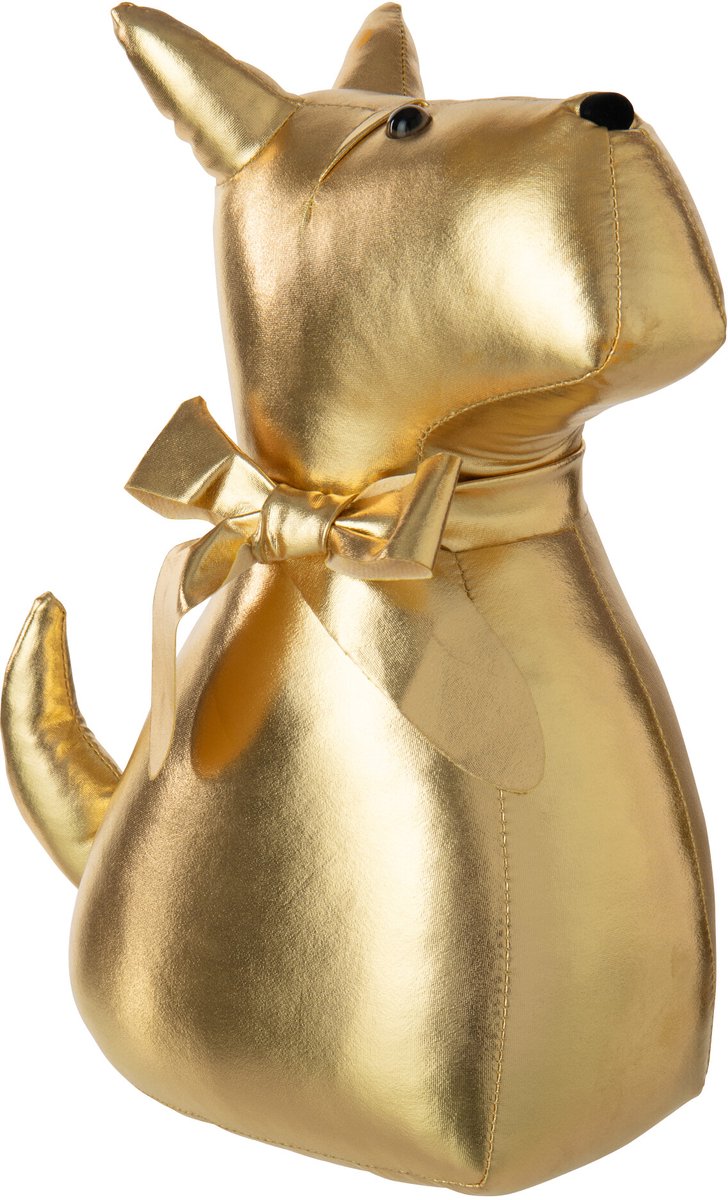 J-Line Deurstopper hond - polyester - goud