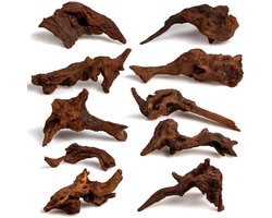 Aquarium drijfhout, 10-15 cm, natuurlijke gedraaide takken, laag tanninegehalte, geweldig voor garnalen/betta en nano-aquascapes, ook voor reptielenterraria (10)