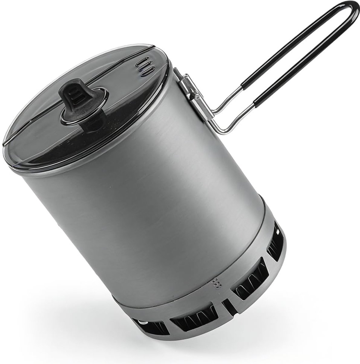 Aluminium, ultralichte campingpot met inklapbare handgreep, draagbaar, voor wandelen, bergbeklimmen en outdoor koken