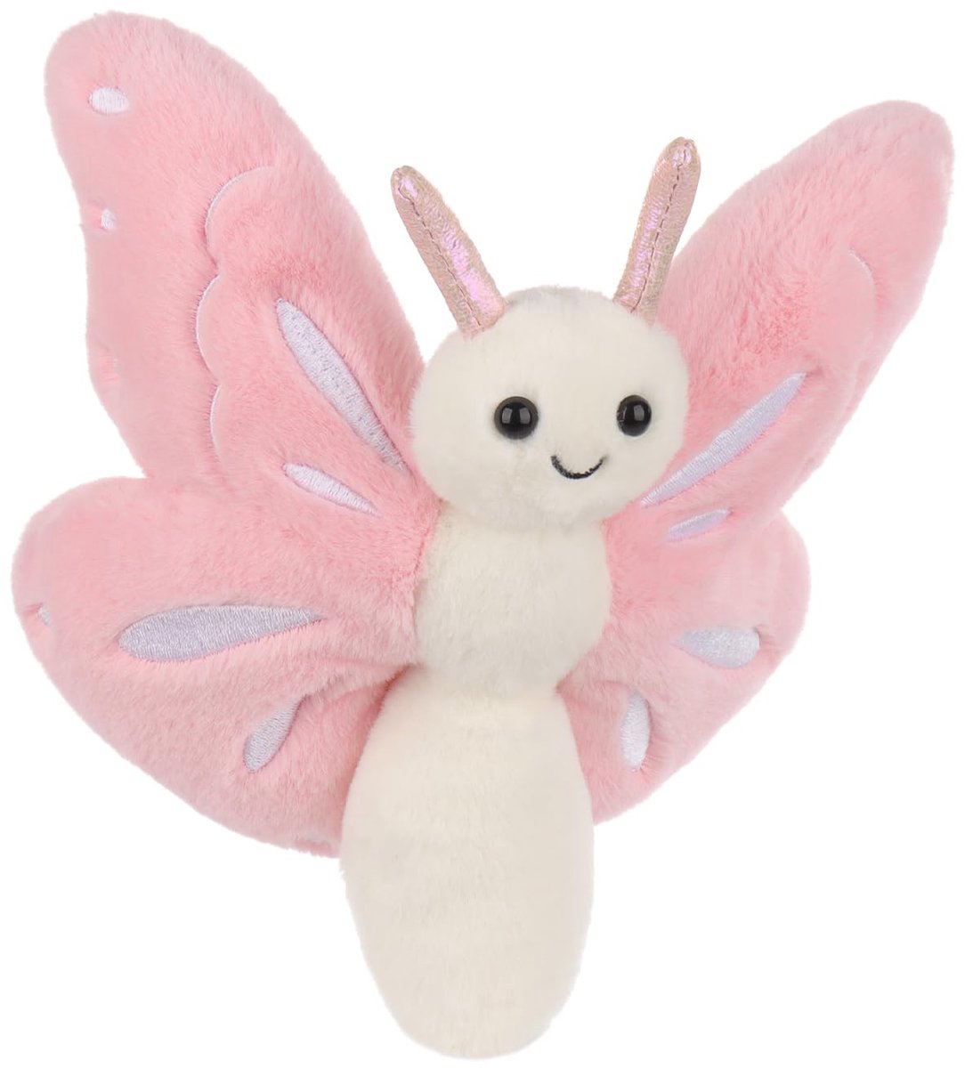 Lamb Roze vlinder insect pluche dieren voor kinderen, zacht schattig knuffeldier voor baby's, meisjes en jongens, pluizige roze vlinder roze, 19 cm