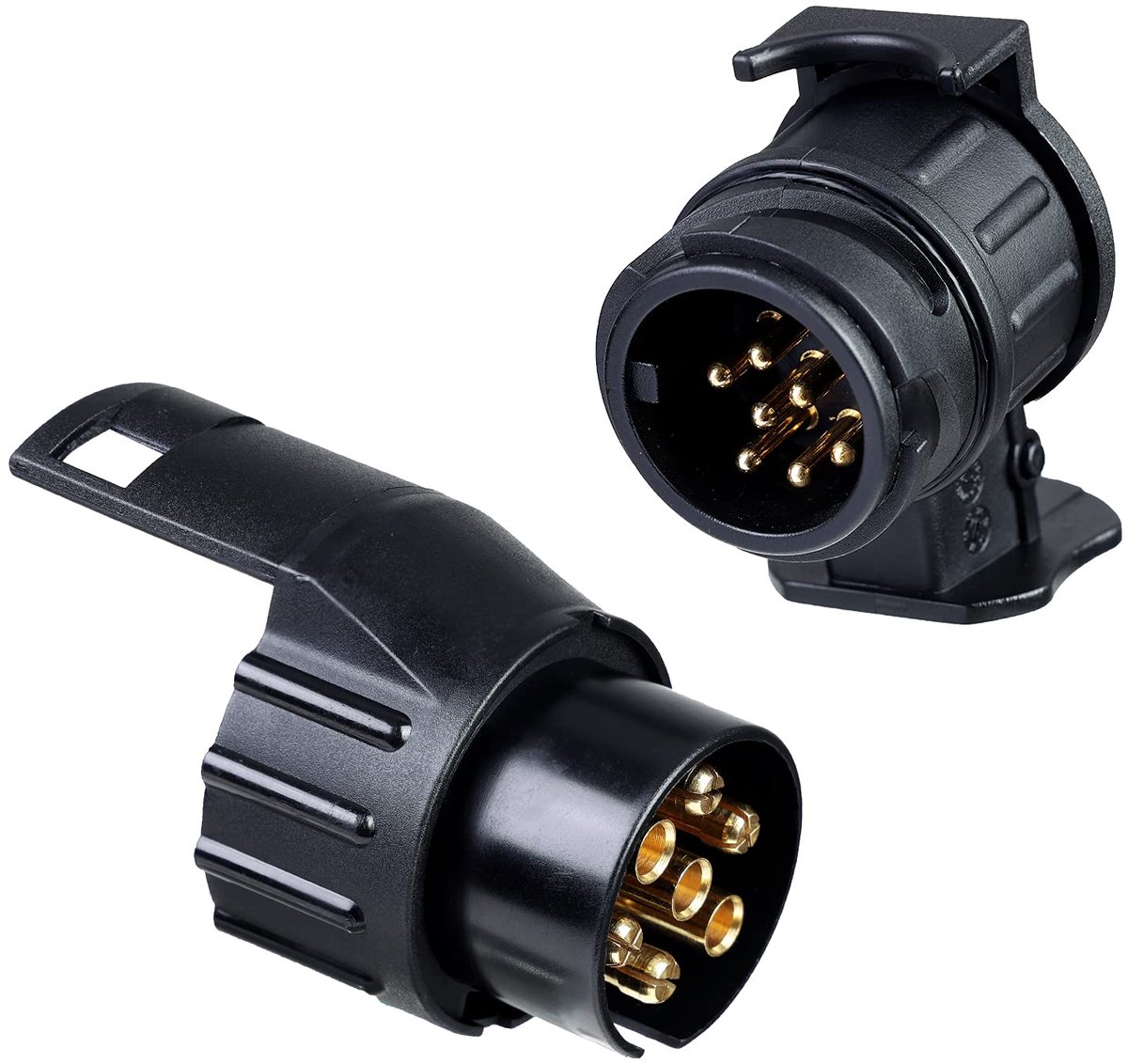 Adapter, 7 Naar 13 Polige en 13 Naar 7 Polige, Conform Iso 1724 en 11446 Genormeerd, Voor 12V Systemen, Trekhaak Adapter, Voor Auto Naar Trekhaak