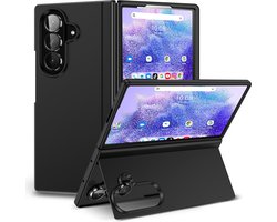 Hoesje Geschikt voor Samsung Galaxy Z Fold 8 Ultra - Back Cover Hoesje - Polycarbonaat - Krasbestendig - Met inklapbare standaard - Zwart