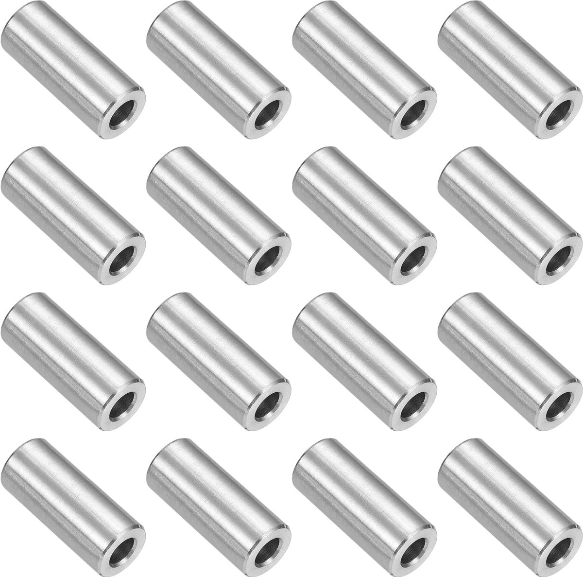 16 stuks 304 roestvrijstalen afstandshulzen, 6 mm boring x 12 mm buitendiameter x 25 mm lengte, afstandhouderbus voor M6-schroeven, bouten en stangen, zilver