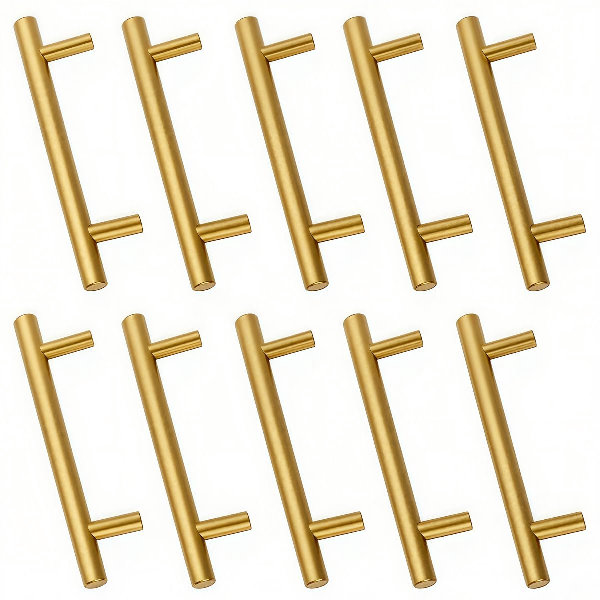 10 stks Deurklink roestvrij staal Gouden 128mm gat centra deur keukenkast lade handvat pull kast handvat met schroeven