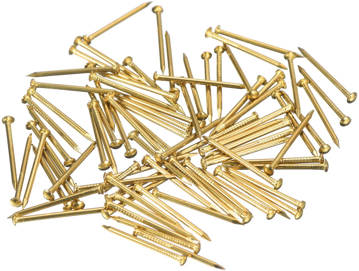 80 stuks kleine spijkers 1,2 mm x 20 mm (DxB) kleine messing spijkers hardware kleine spijkers voor decoratieve dozen doe-het-zelf hout woonaccessoires messing kleur