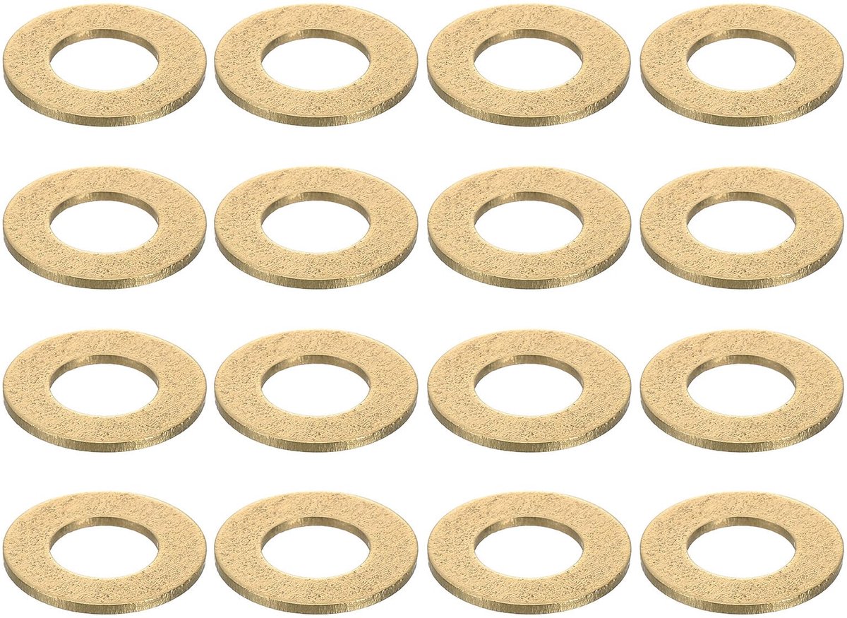Platte afdichtingen, M8 x 16 x 0,8 mm messing sluitringen, afdichtringen voor schroeven, bouten, machinereparatie, buitenbouw