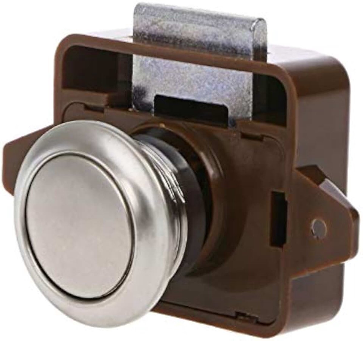 Mini-drukknopslot voor kast, kast, deurknop voor thuis, auto's, campers, caravans, bruin