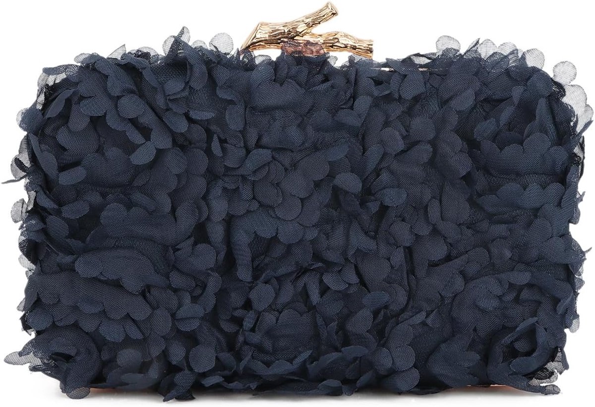 Clutch, avondtas, bloemen, tas met ketting voor bruiloft