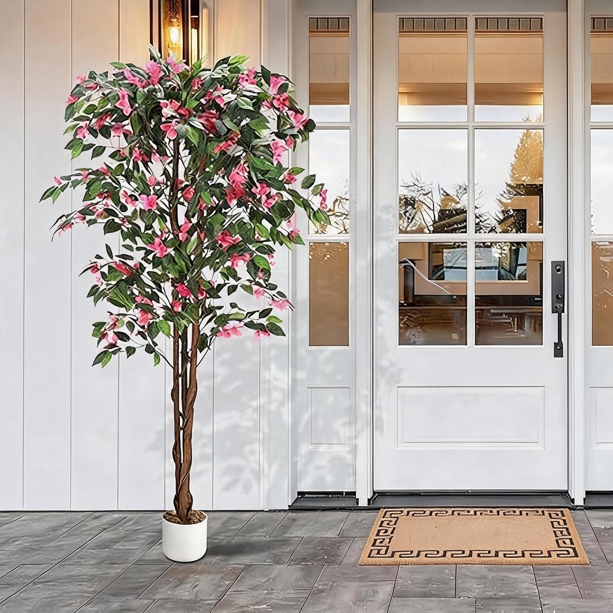 Danky Premium - 160cm Levensechte Bougainvillea Kunstboom Met Zijdebloemen En Natuurlijke Stam - UV-bestendige hoogwaardige decoratieplant voor luxe binnen en buitengebruik