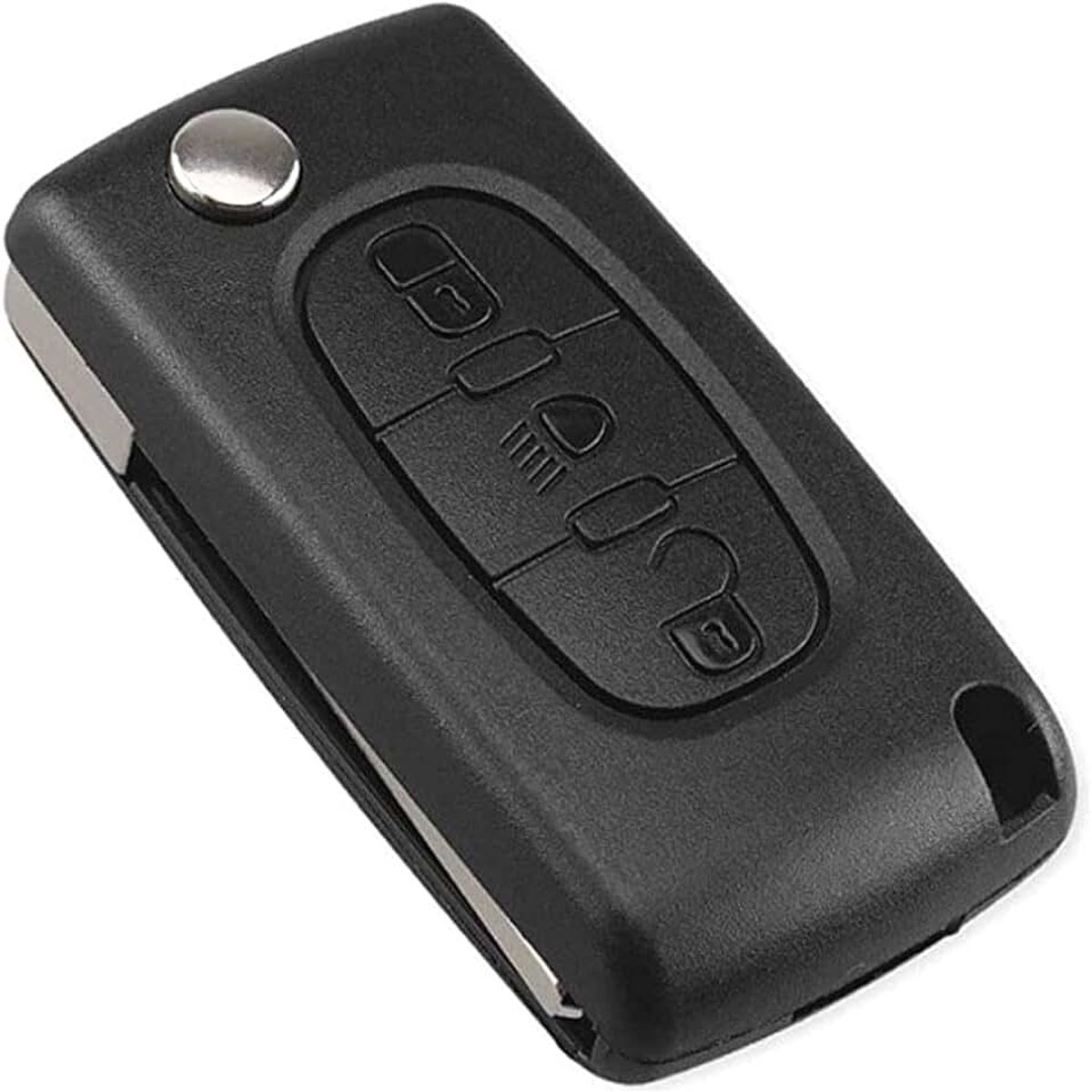 3 toetsen koplampsleutelbehuizing CE0523 klapsleutel voor Peugeot 207 307 308 407 408 3008 5008 Citroen C2 C3 C4 C5 C6 C8 (koplampknop, CE0523)