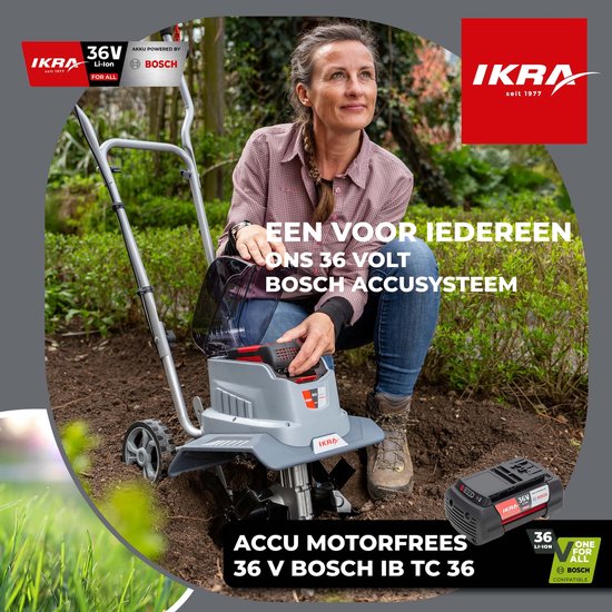 IKRA Bosch 36 V accu-tuinfrees IB-TC 36, verstelbare werkbreedte van 19 tot 30 cm, incl. 36V accu (4,0 Ah) en oplader — afbeelding 3