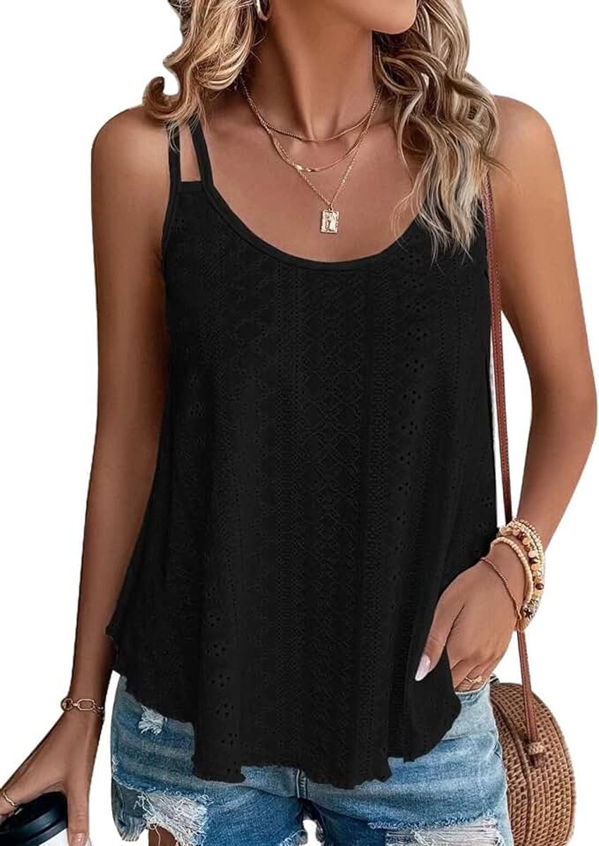 Tanktop voor dames, zomer, spaghetti bovenstuk, zomermode, mouwloos shirt voor dames
