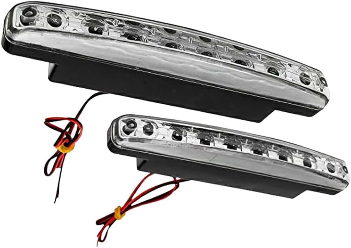 Set van 2 superheldere dagrijverlichting met 8 leds, wit