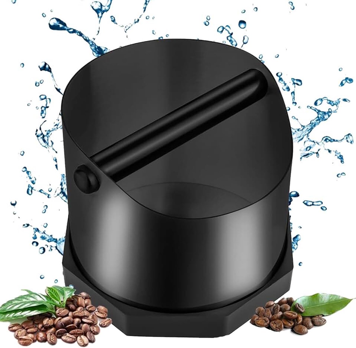 Afslagcontainer, Om Espressomachine koffiedik te verzamelen, Afklopcontainer voor zeefhouder, Afklopbak, Roestvrij staal, Geschikt voor Cafes, Westerse Restaurants, Bars, Keuken, Zwart