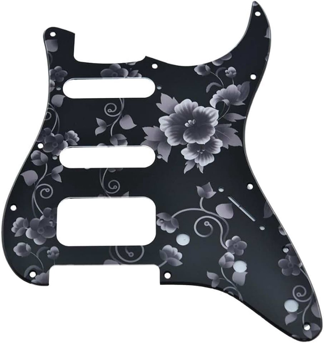11-Hole Strat HSS Gitaar Slagplaat 2-Schroef Humbucking Pickup Mount voor Amerikaanse FD Stratocaster Bloem Patroon
