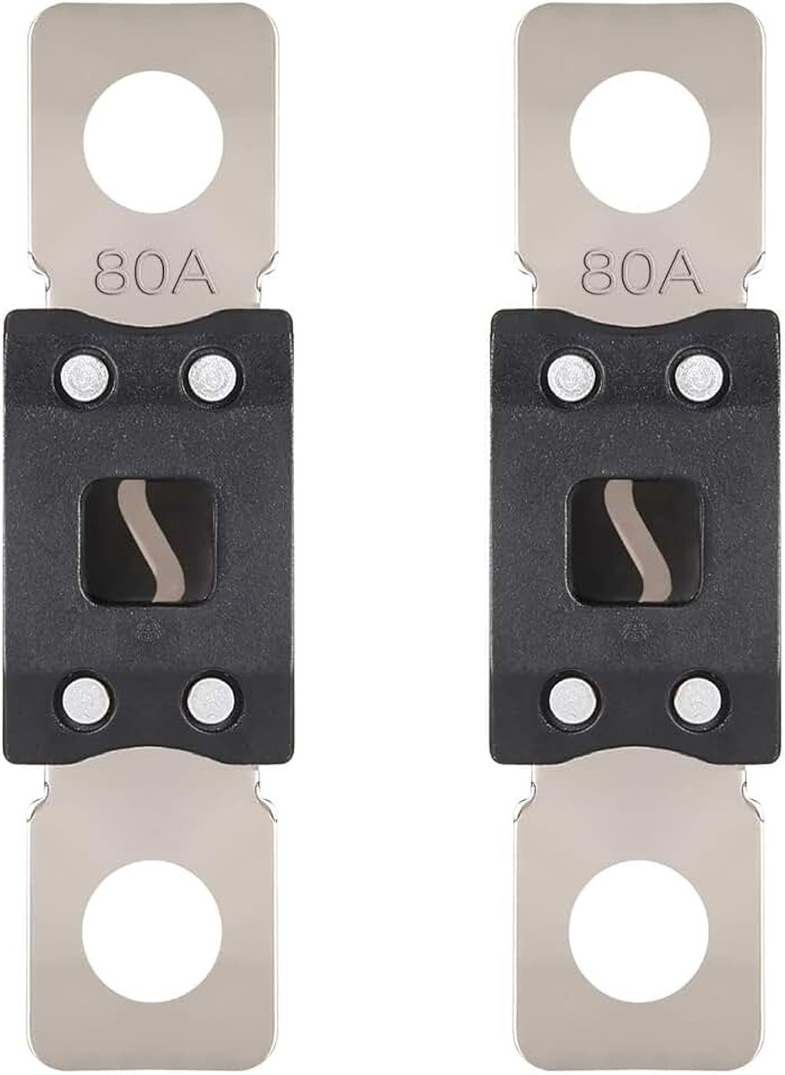 MEGA-zekering 80A Mega-zekering Auto 80 Amp Schroef-in Hoge Stroom Autozekeringen voor Caravans Vrachtwagen Bus (2 stuks)