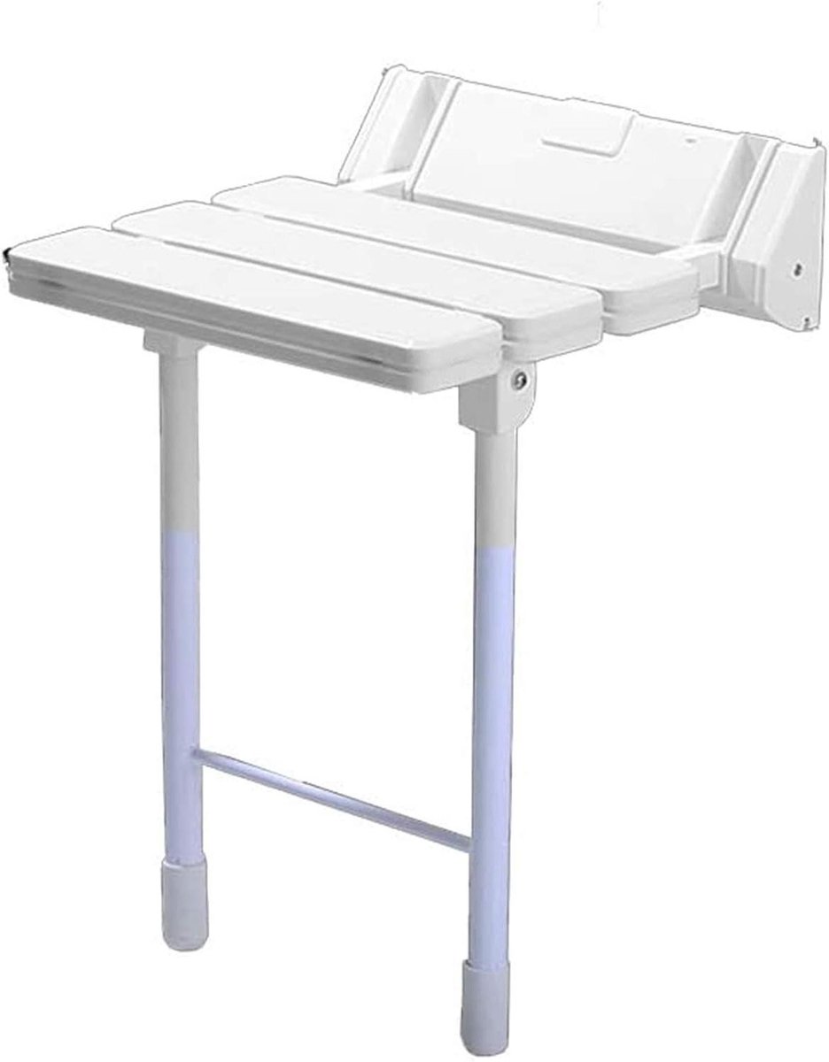 Douchezitje Opklapbaar - Douchestoel Wandmontage - Veilig Douchen - Antislip Zitting - 32cm x 32.8cm x 49cm - Wit