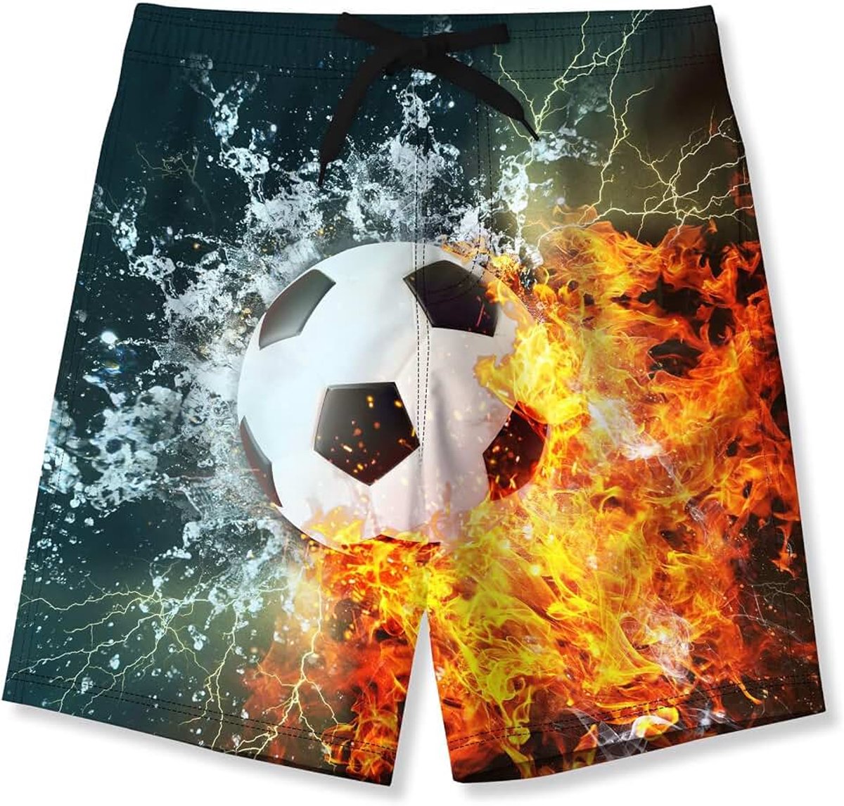 Zwemshorts voor kinderen, jongens, 3D-print, grafisch, sneldrogend, grappige nieuwigheid, boardshorts voor de zomer met binnennet, koord en zakken, 7-14 jaar