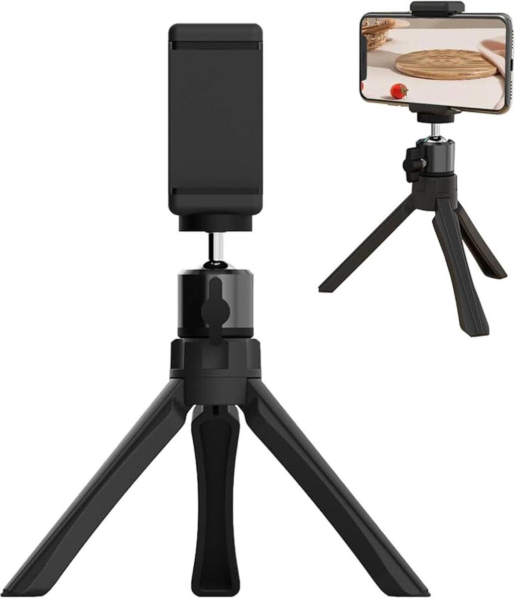 Tafelstatief met 1/4 inch schroef, universeel statief voor projector, camera, smartphone en webcam, zwart