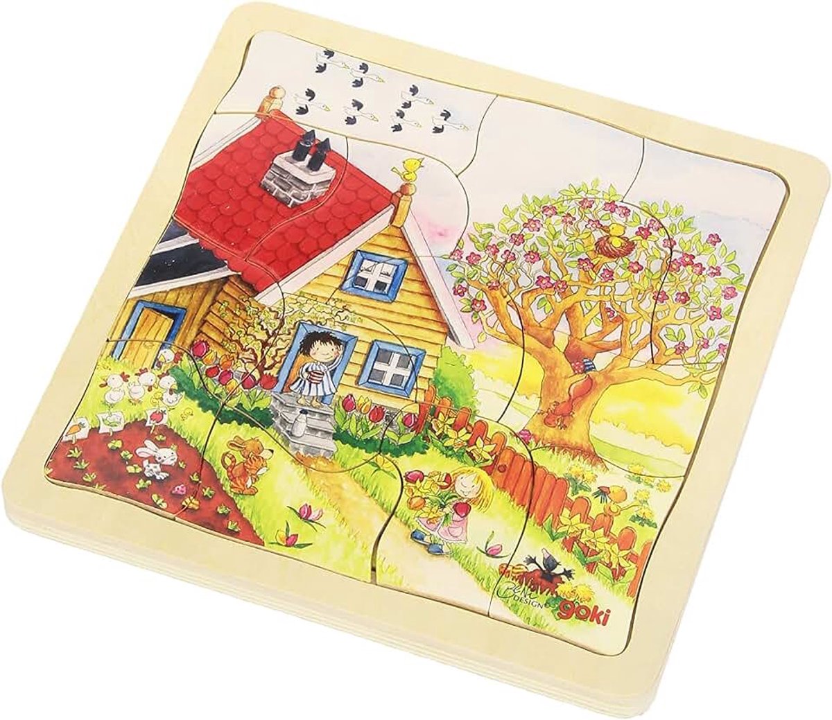 Jahreszeiten 54 Teile: 20 x 20 x 1,5 cm, Holz, 4 Schichten, 54 Teile, per Stück