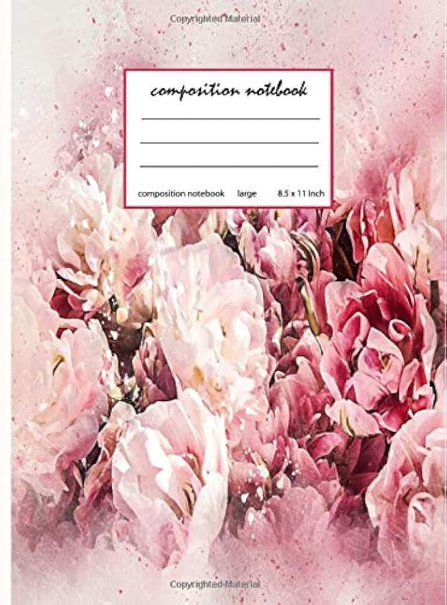 Notebook: Wide Ruled/College Ruled/Composition Notebook - (8.5 x 11 inches) Large - 110 Pages - Watercolor World 38