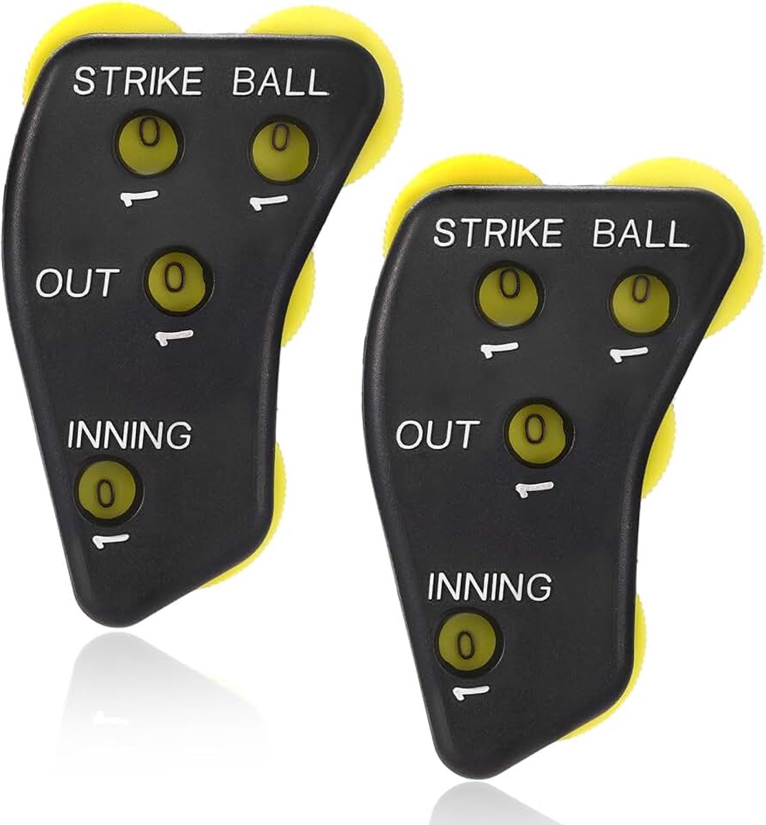 2st Honkbalscheidsrechterindicator, 4 Wielige Honkbalscheidsrechterclicker Sporttellerclicker voor Het Nauwkeurig Registreren Strikes Ballen Outs Inningsballen voor Softbalcoach (Groen)