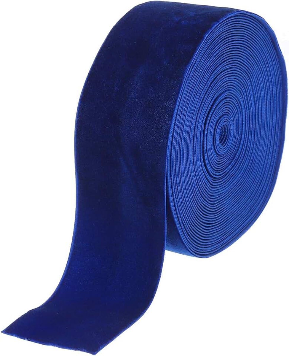 Fluwelen lint 5 cm x 10 Iarden enkel gezicht spoel fluweel zijde voor DIY boeket handwerk geschenkverpakking bruiloft party marineblauw