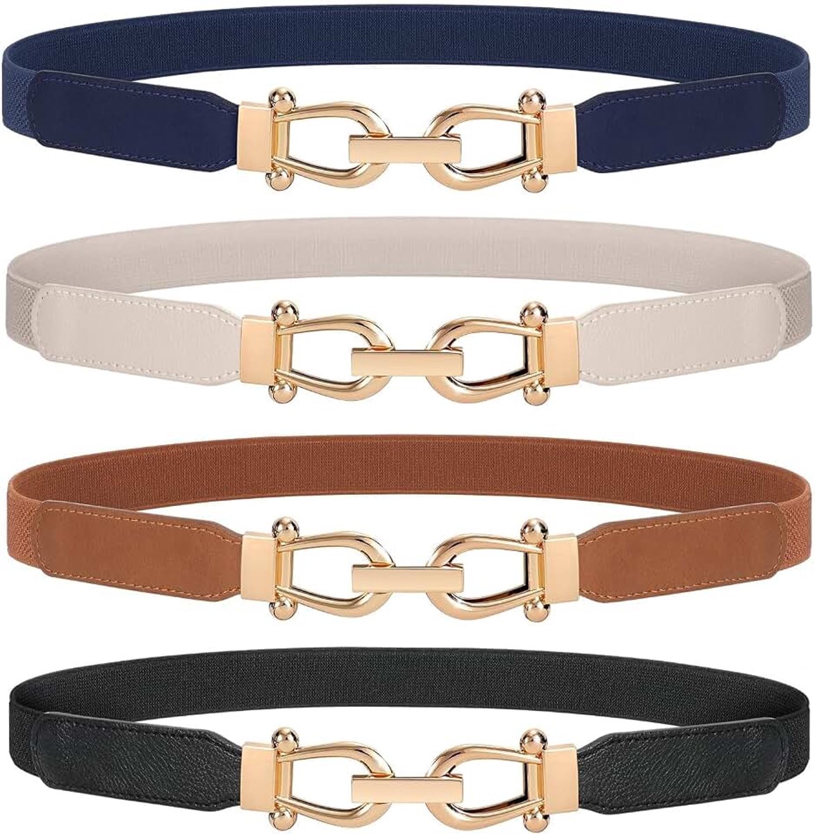 Skinny elastische tailleriem dunne dames vintage riem mode rekbare riem stretch taille riem met gouden gesp