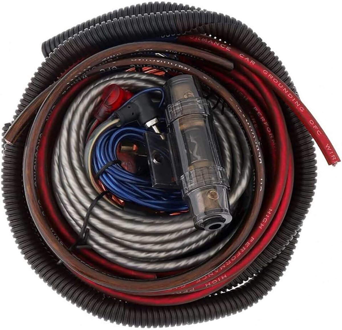 Versterker Installatiekit 8 Gauge Auto Versterkerkabelset 1800W Auto Audio Draad Versterker Bedradingsset Kabelset Eindversterker Subwoofer Aansluitset
