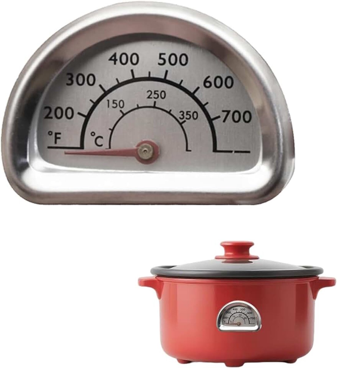 Oventhermometer, oventhermometer voor oven, braadthermometer, roestvrij staal, voedselthermometer voor bakken en grillen, veilige keukenthermometer