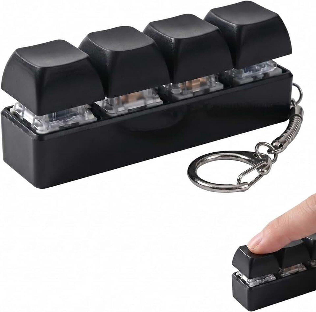 Clicker Anti-Stress-toetsenbord, 1 stuk, zwart, sensorisch knijpspeelgoed, verlicht stress en angst, verbetert de concentratie bij volwassenen en ADHD.