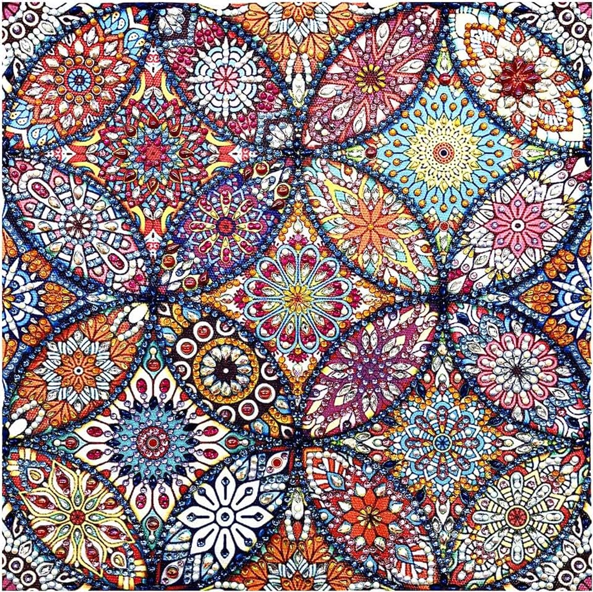 5D DIY Mandala Diamond Painting Kit, DIY Strass Speciale Vorm Diamond Pasted Painting Borduurwerk Kruissteek Diamant Kunst Ambacht voor Home Wanddecoratie (30 x 30 cm)